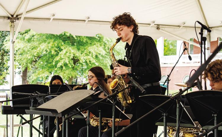 Putnam County High School’s jazz band played a 30 minute performance on Georgia College &amp; State University’s front campus during JazzFest. COURTESY OF GCSU