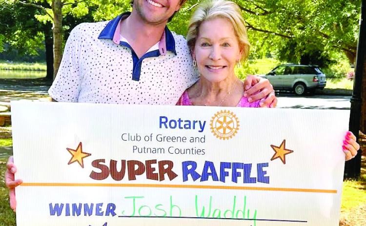 Though not available for a photo, Josh Waddy was the winner of Rotary Raffle Week 16, featuring a $300 gift certificate from PJ’s Coffee, presented by Rotarians Dr. Tyler Franks and Martha Franks. CONTRIBUTED